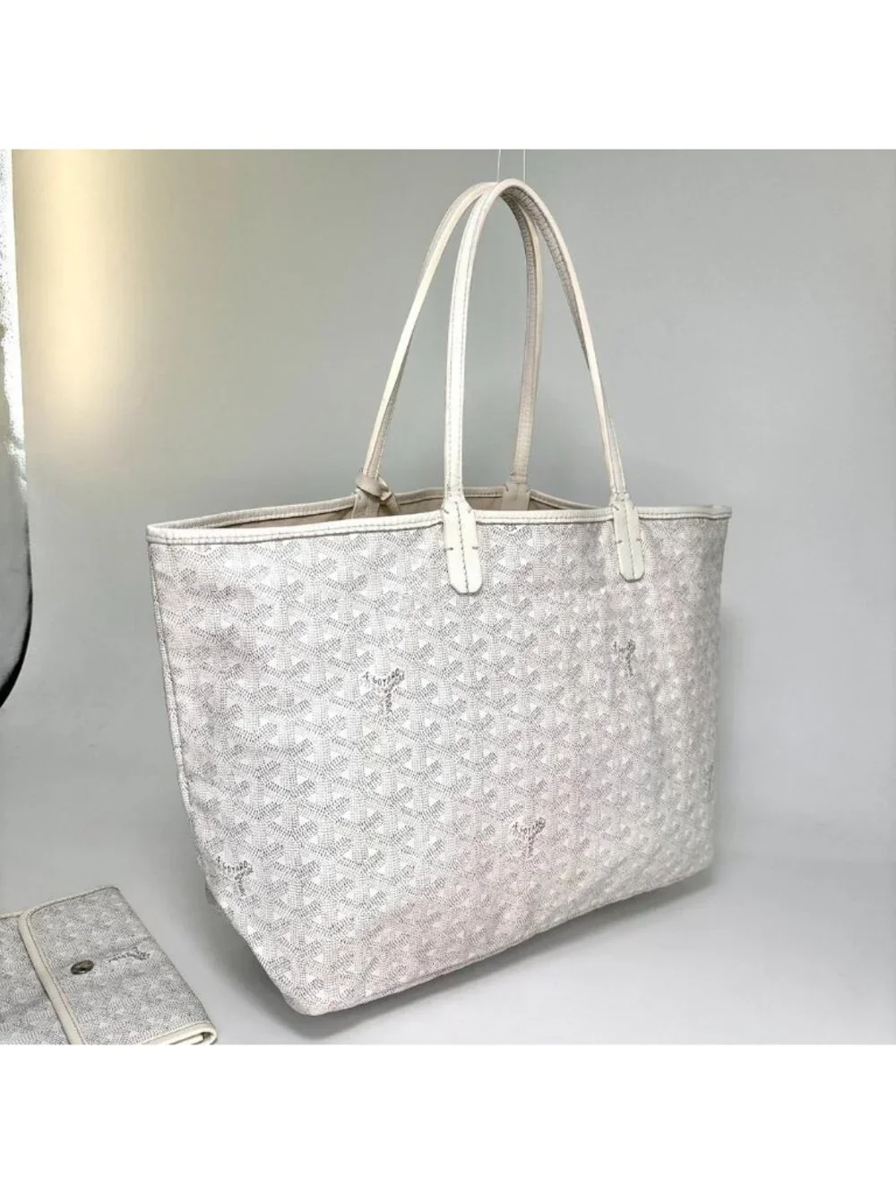 Goyard Saint Louis PM Tote Shoulder Bag White